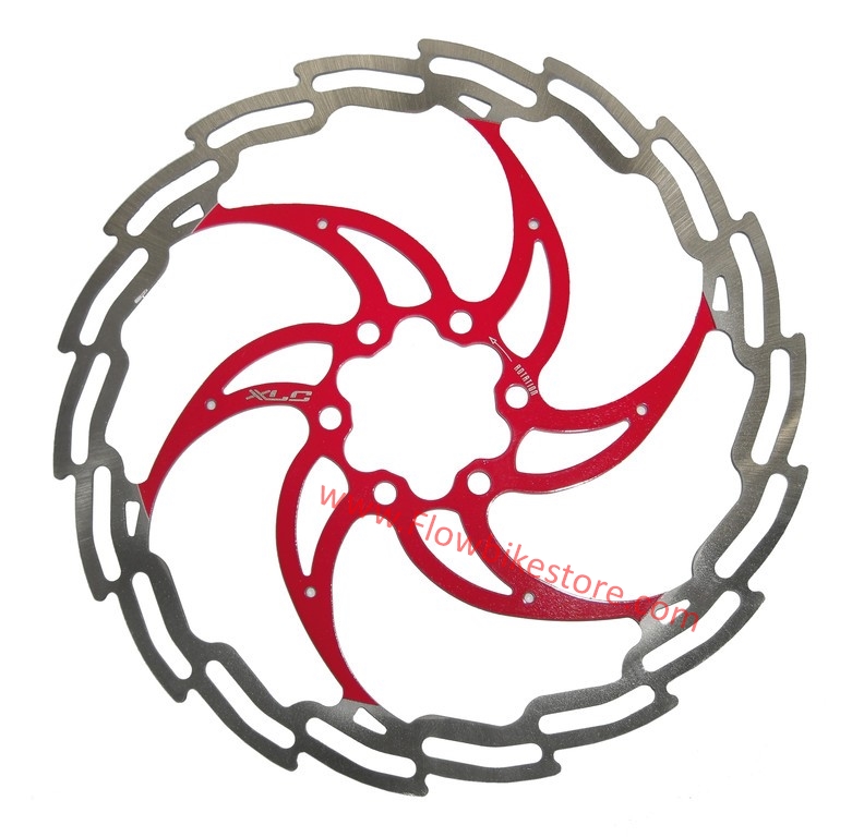  - Disco de freno XLC plata rojo Sierra Aluminio resistente 160mm 180mm 203mm logo
